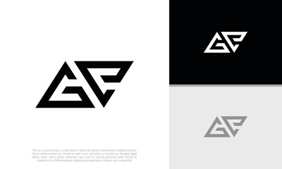 Initials GE logo design. Initial Letter Logo. 
