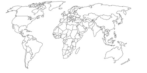 Fototapeta na wymiar Mapa mundial vectorizado (países)