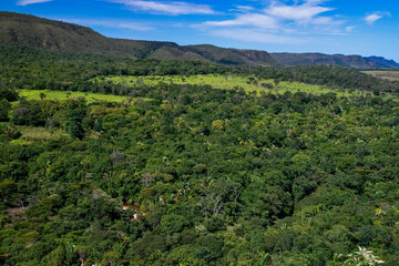 Fototapeta na wymiar Landscape photographed in Chapada dos Veadeiros National Park, Goias. Cerrado Biome. Picture made in 2015.