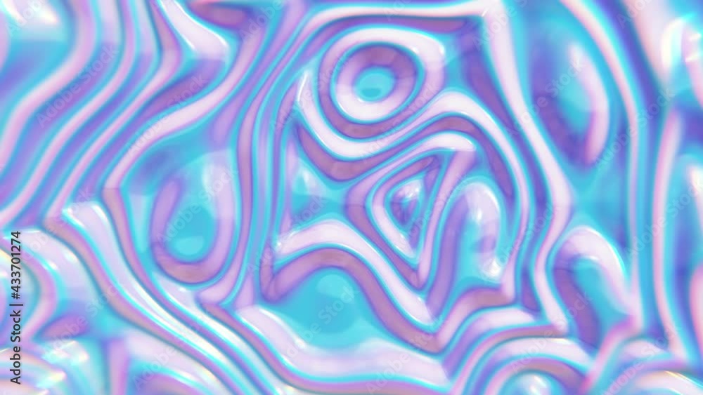 Poster seamless looping 3d animation of the abstract morphing iridescent motion background rendered in uhd