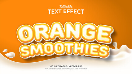 Orange Smoothies 3d Style Editable Text Effects Template