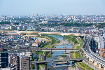[大阪府]晴天の池田市五月山秀望台からの景色