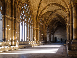 Fototapeta na wymiar cloister of the Cathedral of LLeida, La Seu Vella, LLeida, Catalonia, Spain