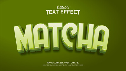 Matcha 3d Style Editable Text Effects Template