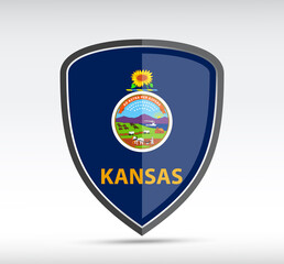 Shield icon with Kansas State Flag
