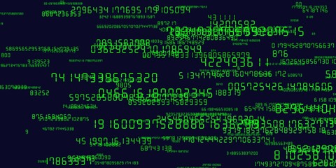 Fototapeta premium 奥行きのある多数のデジタル数字によるビッグデータのイメージ