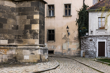 Fototapeta na wymiar Old historical street in Bratislava, Slovakia