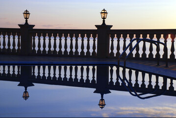 Balcony and reflect on the water