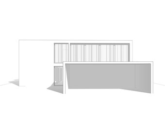 modern house architecture 3d illustration 