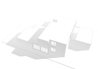 modern house architecture 3d illustration 