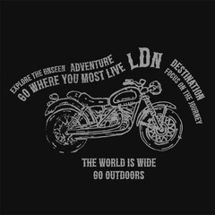 Vector illustration of motorcycle, grunge background, Vintage Motorcycle Poster, graphic print for men's t shirt