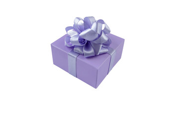 Obraz premium Holiday gift box with satin ribbon bow isolated on white.