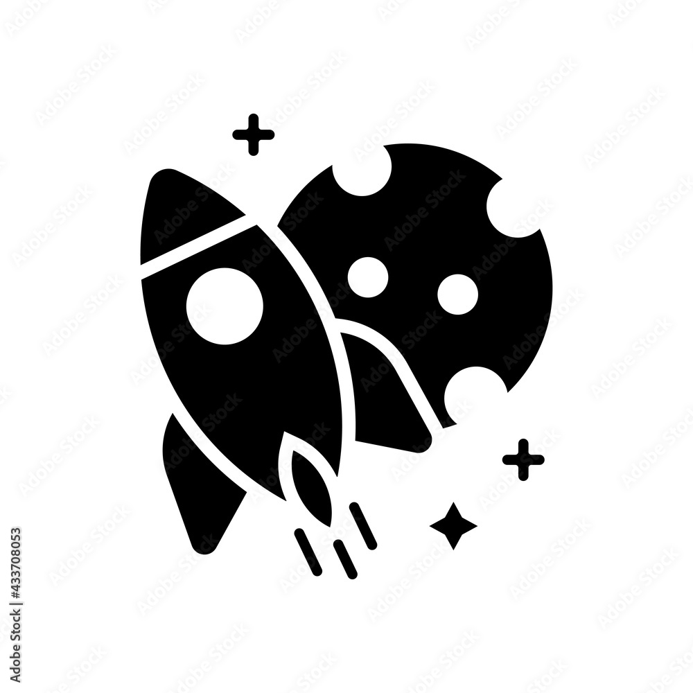 Poster rocket vector solid icon. eps 10 file