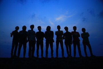 silhouettes of people