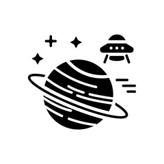 Saturn Vector Solid Icon. EPS 10 FIle