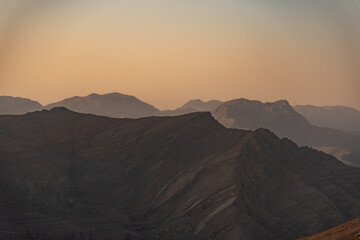 A view from Top Of Jebel Jais in Ras Al Khaima at sunrise