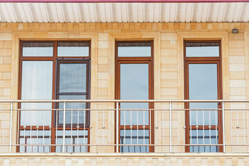 Balcony and windows of the new house.