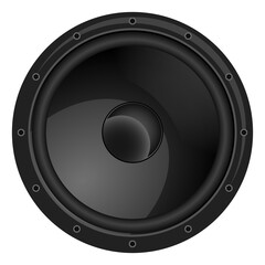 Black speaker isolated on white background