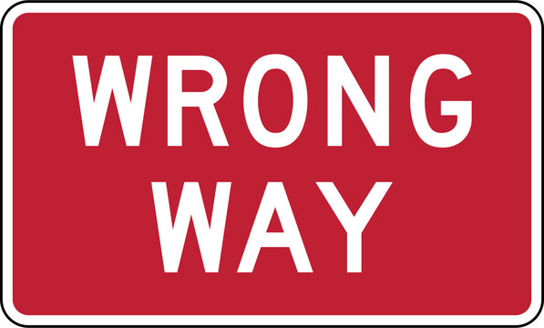 Road Sign Wrong Way