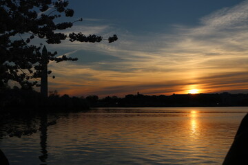 sunset on the river