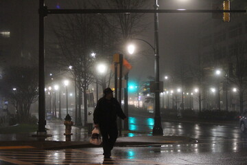 Man in the rain