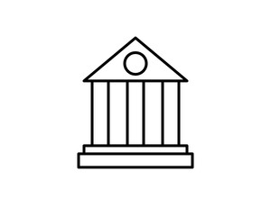 Museum Building icon. Vector style is flat iconic symbol, black color, white background.