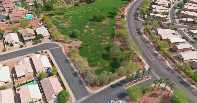 Aerial View On The Landscape Of The Residential Street Of An Avondale Small Town A Height Arizona AZ US