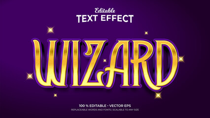 Wizard Textured 3d Style Editable Text Effects Template