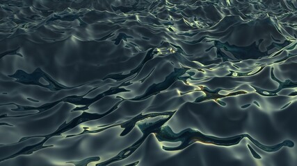 Render realista de olas del mar. Diseño 3d de ondas. Fondo