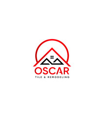 Oscar tiles and remodeling creative vector logo template