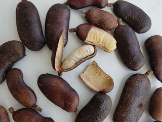 
Seeds of Hymenaea courbaril, Fabaceae family,  the courbaril or West Indian locust, is a tree...
