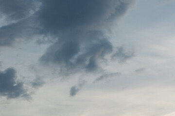 Beautiful clouds with blue sky background. Nature weather