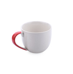 blue cup on white background