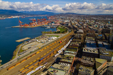 Port terminal in Vancouver, BC ,Canada, March 2016