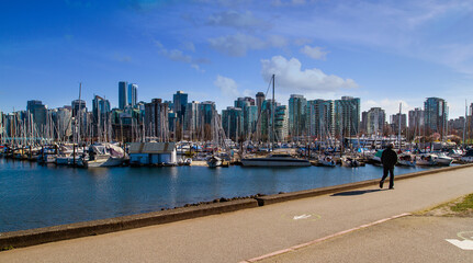 Fototapeta premium Cityscape view of Vancouver skyline ,March 2016: