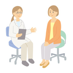 診察　患者　女性　婦人科　産婦人科　女医　医者
