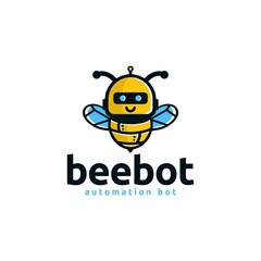 robot bee logo vector illustration