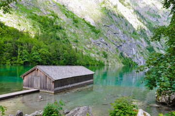 Lake Obersee in Berchtesgaden National Park in Germany.