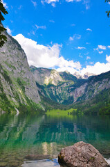 Fototapeta premium Lake Obersee in Berchtesgaden National Park in Germany.