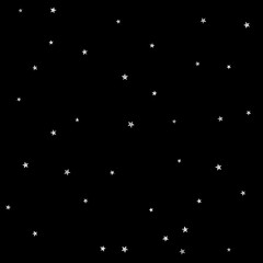 starry night sky silver glitter stars seamless pattern isolated on a black background