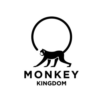 premium minimalism monkey vector logo icon illustration design isolated backgroundpremium minimalism monkey vector logo icon illustration design isolated background