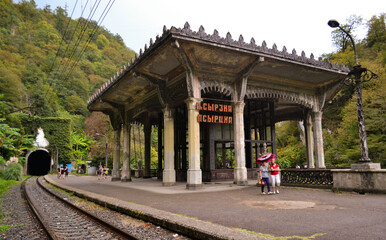 Railway station in New Athos. Abkhazia 