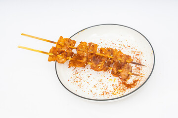 Barbecue kebab at night stand