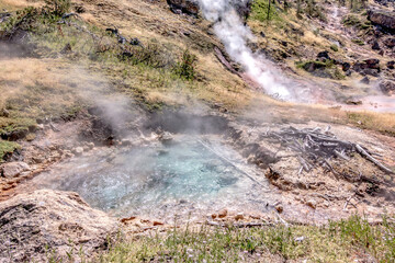 Eruption of Old Faithful geyser at Yellowstone Nationl park