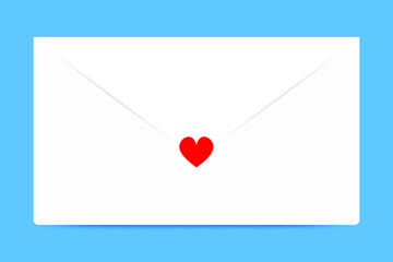 envelope love letter sealed with heart shape sticker