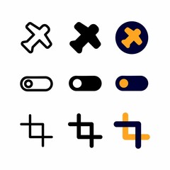 flight mode icon set with three style for presentation, banner, and social media