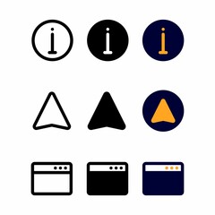 information icon set with three style for presentation, banner, and social media