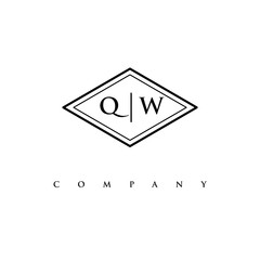 initial QW logo design vector