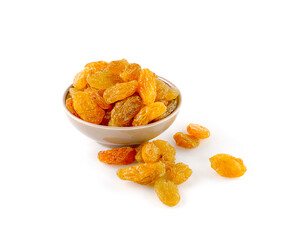 Delicious raisins isolated on white background
