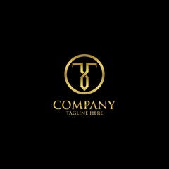 luxury letter T logo design